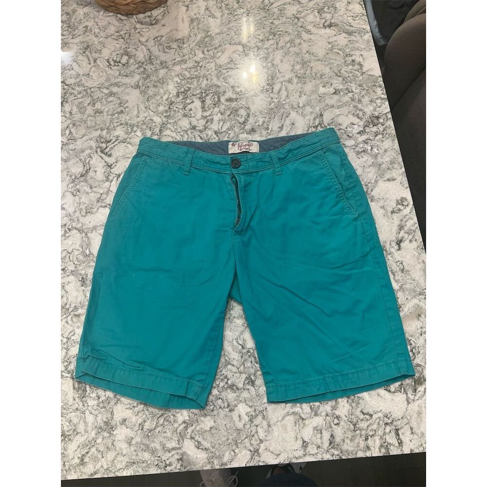 Penguin by Munsingwear Men's Teal Chino Shorts Size 33 Casual Flat Front